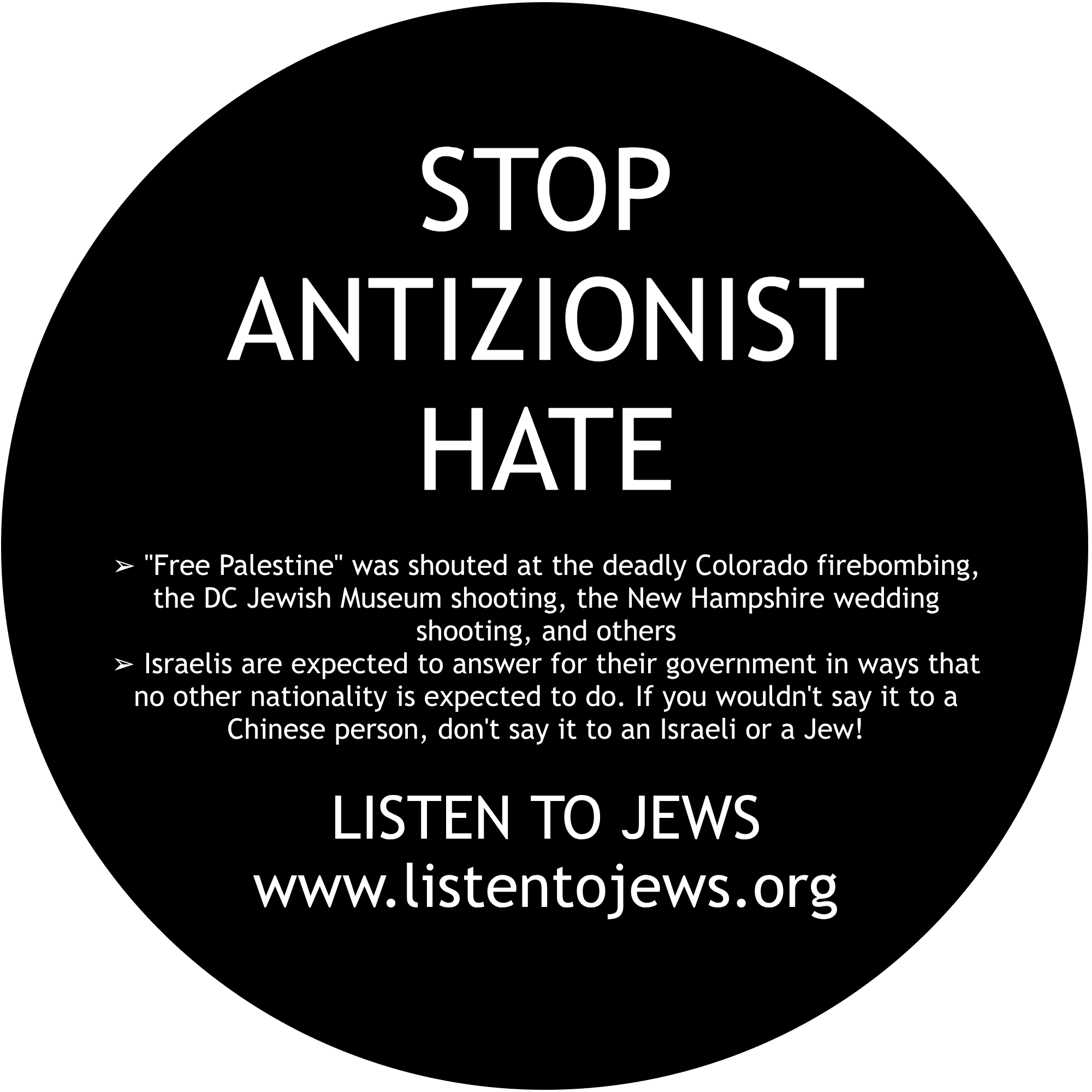 Stop antizionist hate sticker